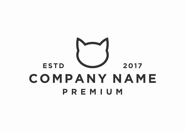 cat head logo design vector illustration template