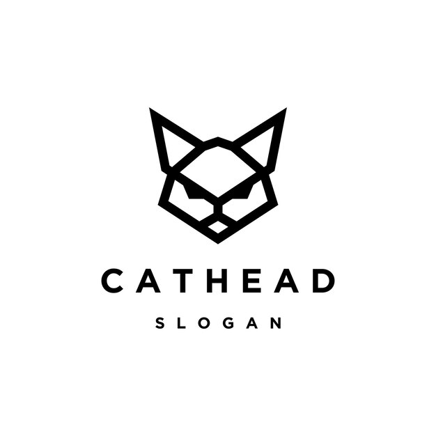 Cat head logo icon design template