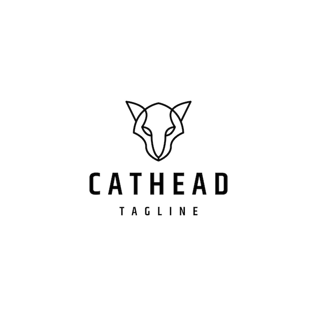 Cat head logo icon design template