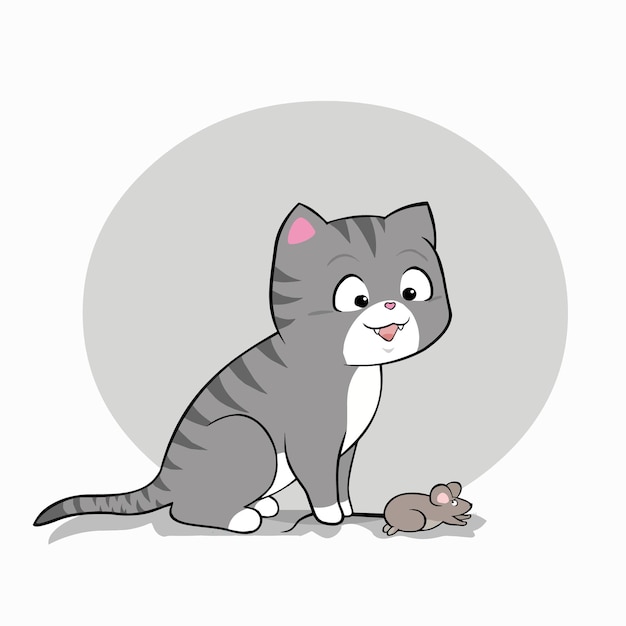 Cat holding cat funny vector illustration