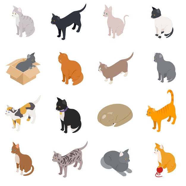 Cat icons set 