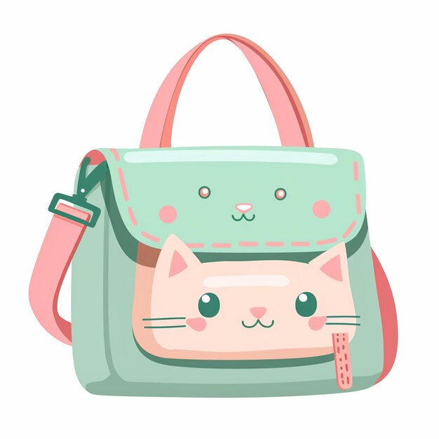 Vector a cat is sitting in a bag that says hello kitty