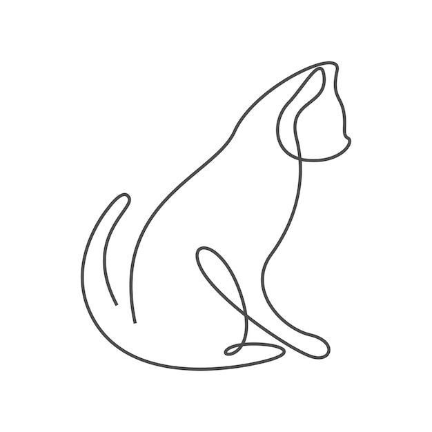 Cat line art design illustration