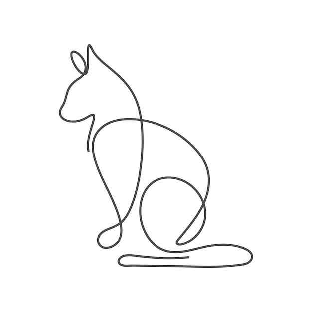 Cat line art design illustration