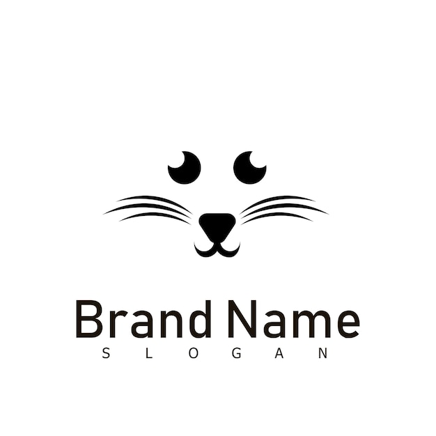 Cat logo animal design symbol