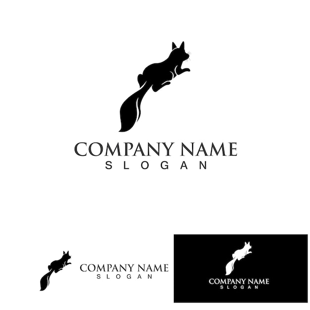 Cat logo design pet logotype vector