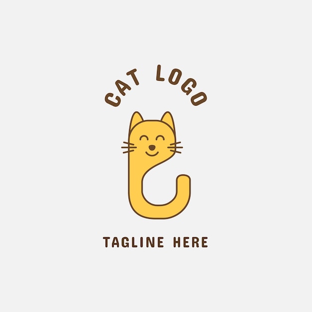 Cat logo design vector template and Illustration