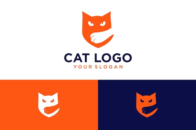 cat logo design with paws or paws