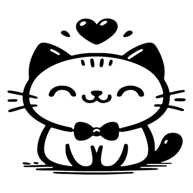 Cat Love Art Design Vector