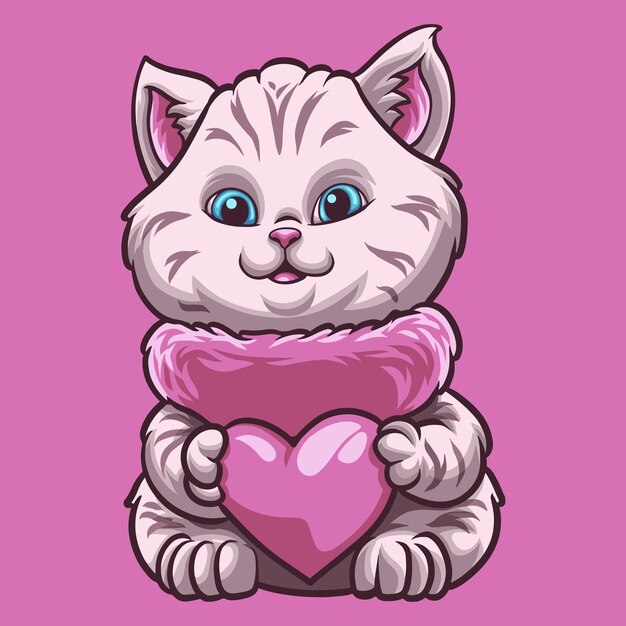 Cat Love mascot great illustration for your branding business