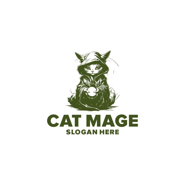 Vector cat mage logo vector illustration