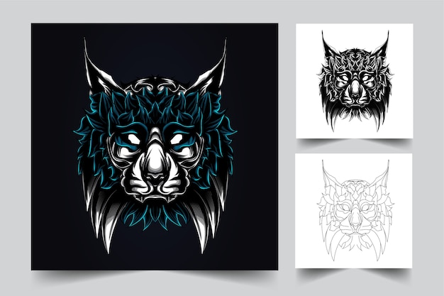  cat mascot logo