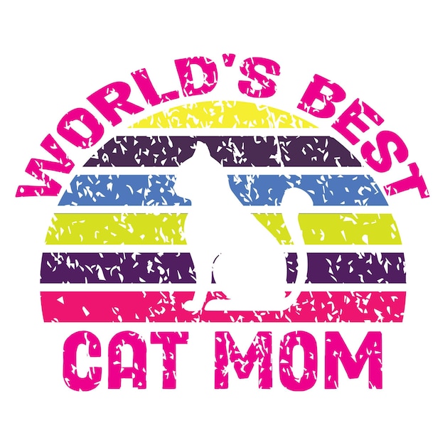 Cat Mom Typography Tshirt Design