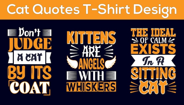 Cat Motivational Quotes Lettering Typography T Shirt Design