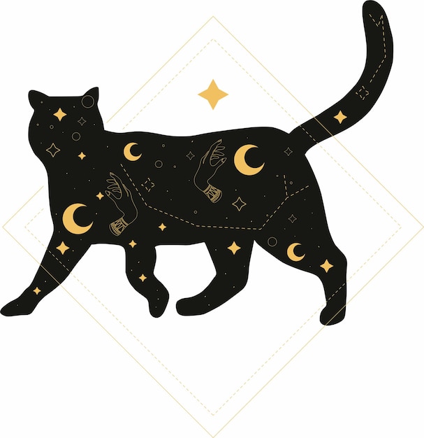 Vector cat mystical