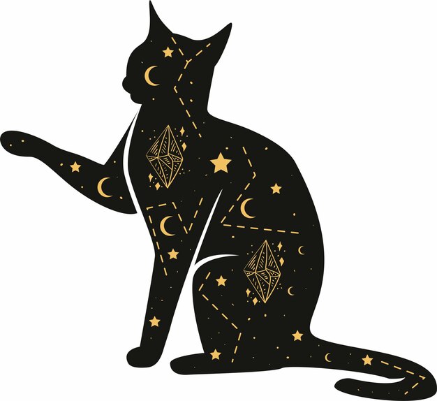 Vector cat mystical