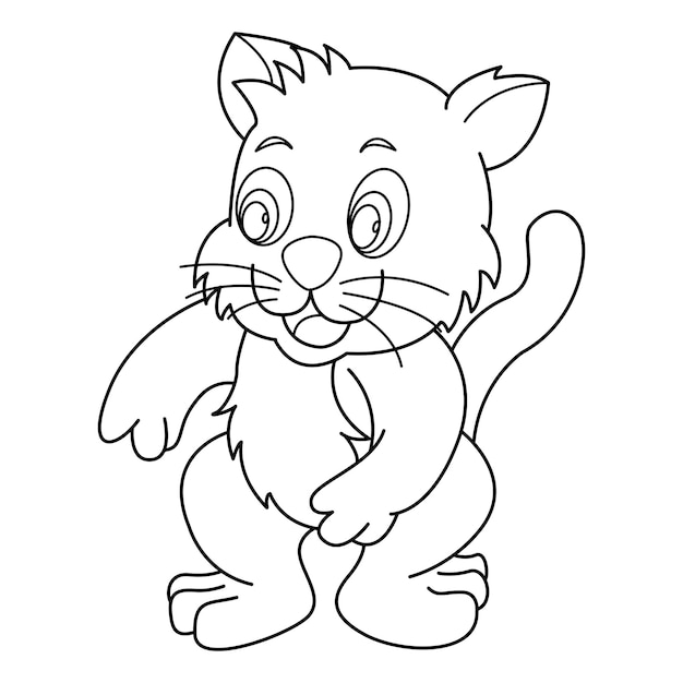 Cat outline vector cartoon design on white background