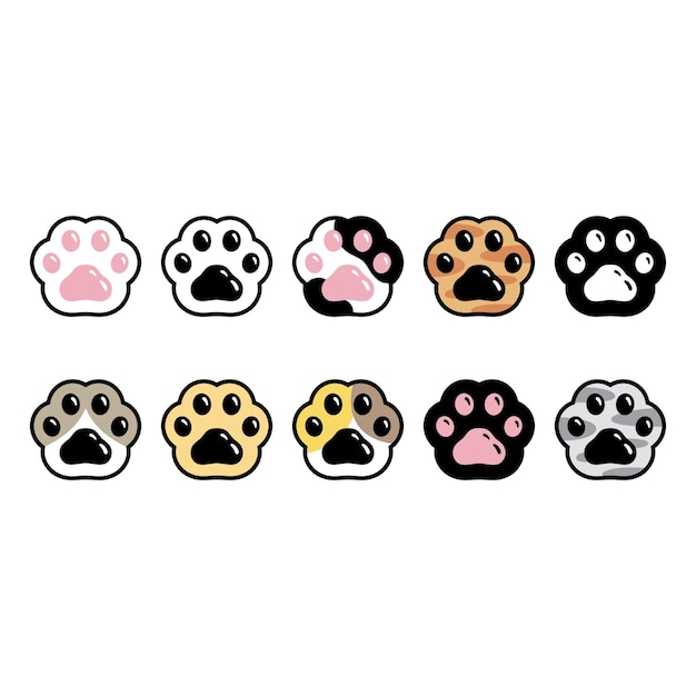 cat paw footprint kitten calico pet breed cartoon character