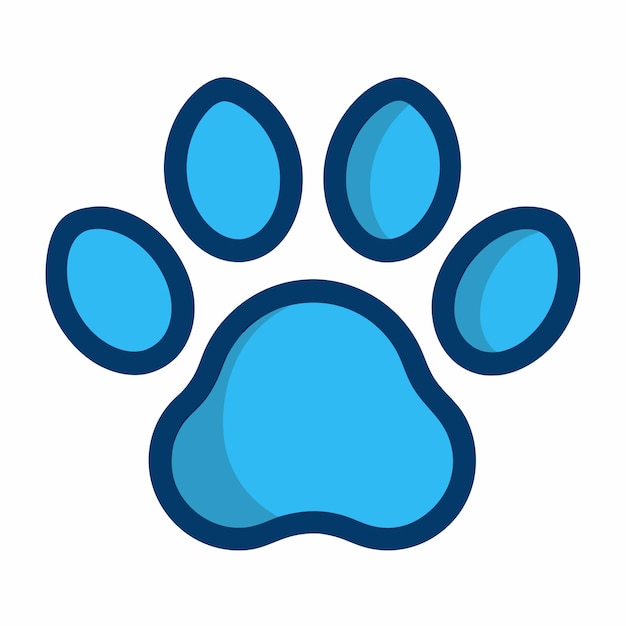 Vector cat paw print vector on white background