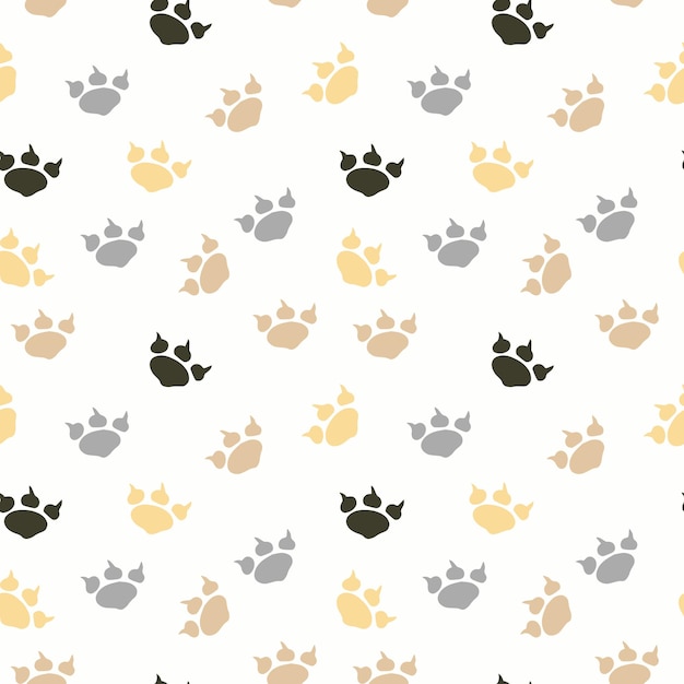 Cat paws cartoon seamless pattern background