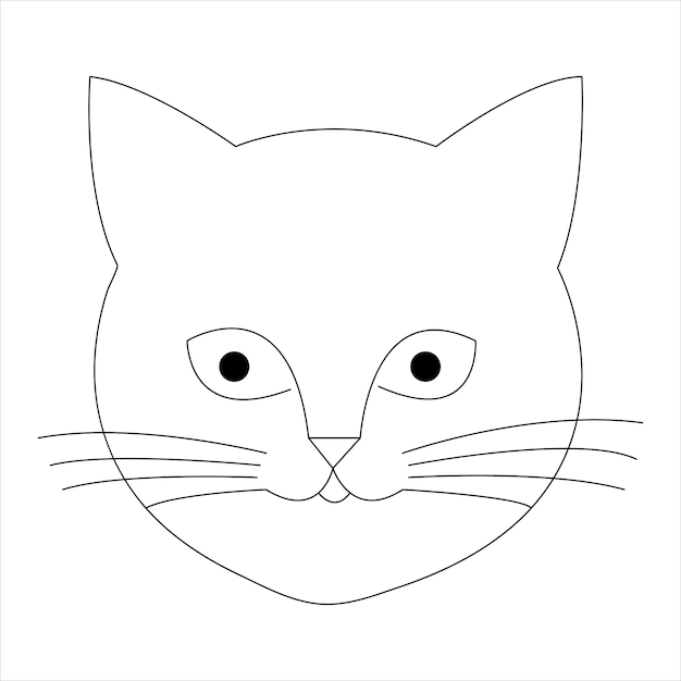 Cat pet single line art drawing continuous outline silhouette vector illustration