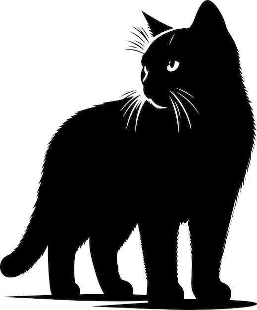 Cat Pippin Standing Silhouette Vector Images