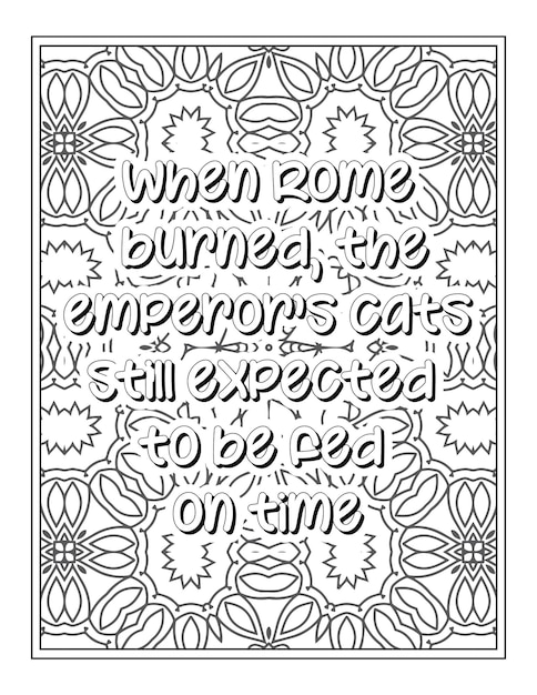 Cat quotes coloring page coloring page for adults