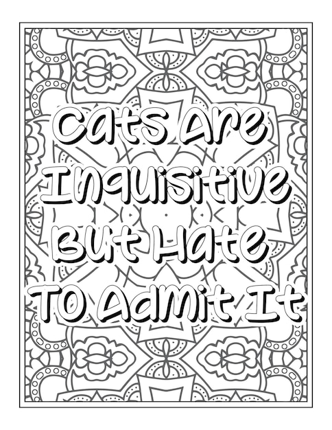 Cat quotes coloring page coloring page for adults