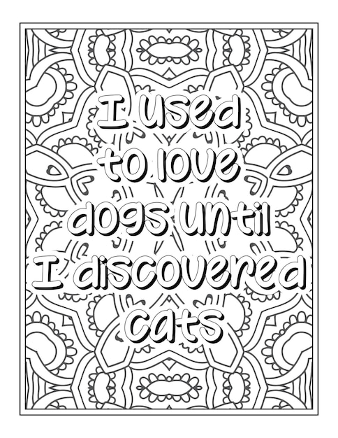 Cat quotes coloring page coloring page for adults