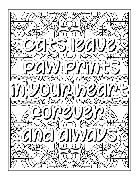 Cat quotes coloring page coloring page for adults