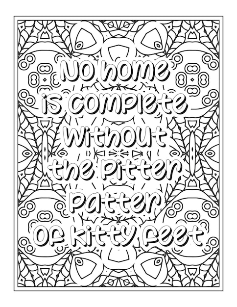 Cat quotes coloring page coloring page for adults