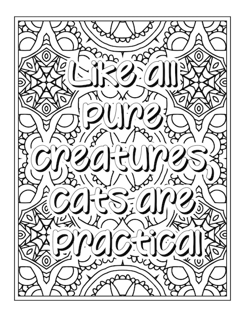 Cat quotes coloring page coloring page for adults