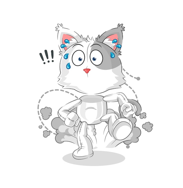 Cat running illustration character vector