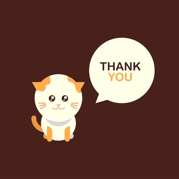 Cat Saying Thank You Illustration