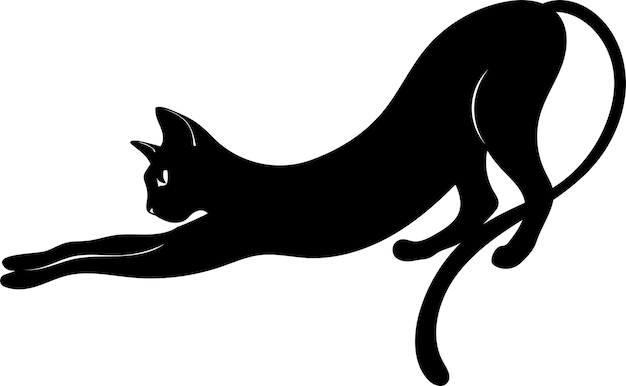 Cat silhouette Black cat Mystical cat Vector illustration