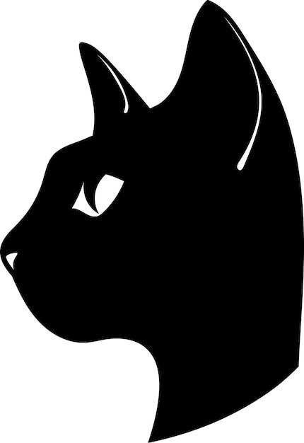 Cat silhouette Black cat Mystical cat Vector illustration