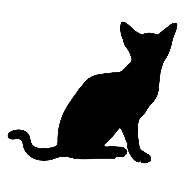 Cat silhouette cat vector and cat illustrator on a white background