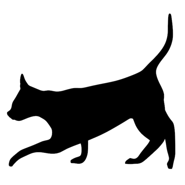 Cat silhouette The cat walks Premium Vector