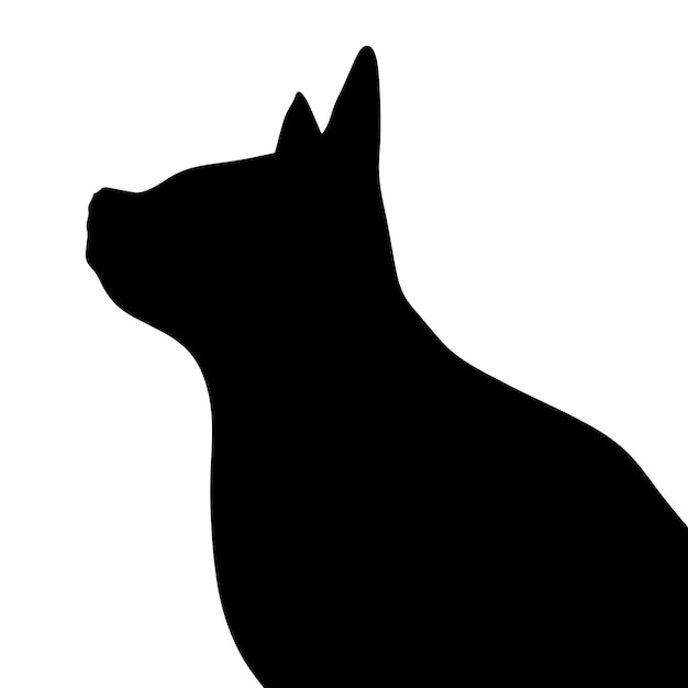 Cat silhouette close up Premium Vector