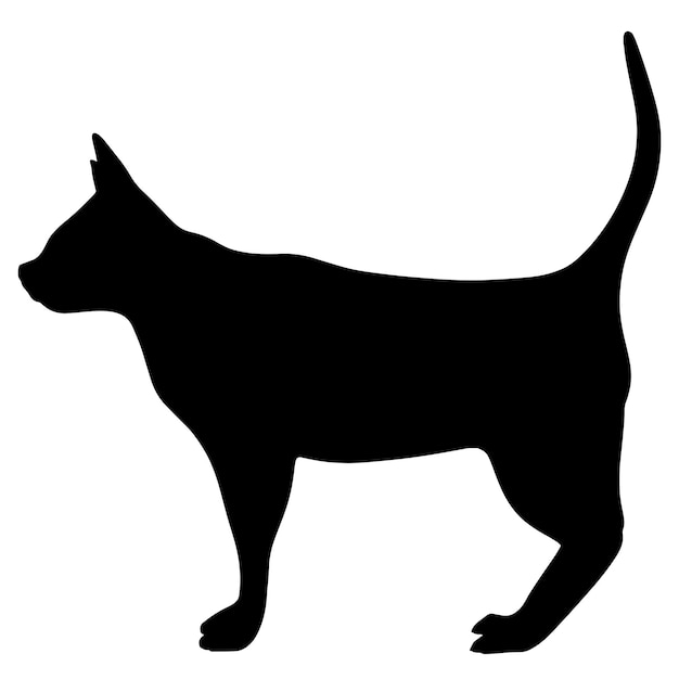 Cat silhouette standing Premium Vector