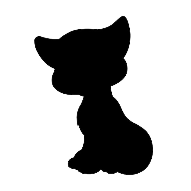 Cat silhouette vector isolated on white background animal coloring book for kids