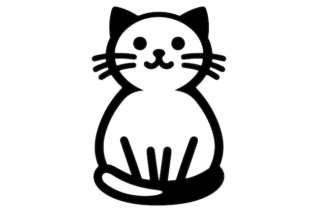 Cat silhouette Vector in monochrome style on white background