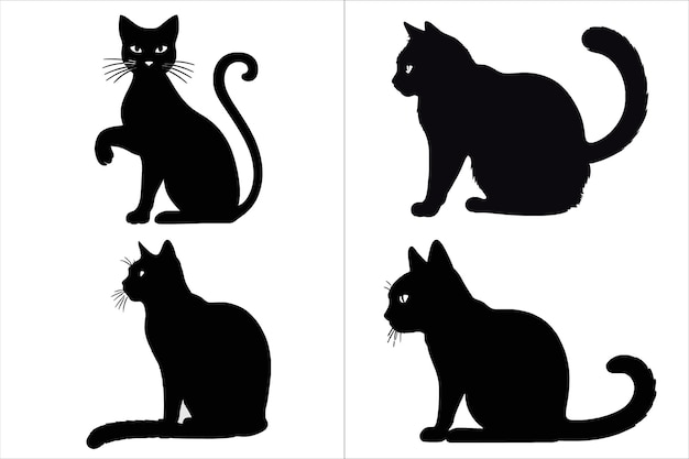 Cat Svg Cut File cat Silhouette Vector set