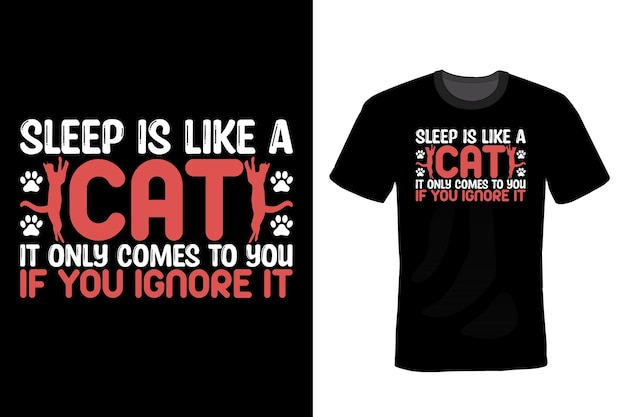 Cat T shirt design typography vintage