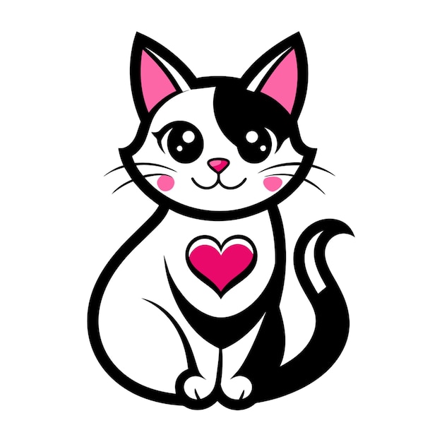 cat tattoo vector illustration