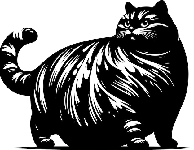 Cat tigger Cat Silhouette Cute Big Fat Cat Oil Belly