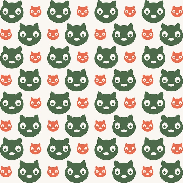 Cat trendy beautiful colorful repeating seamless pattern vector illustration background