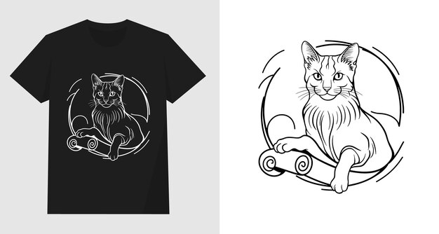 Vector cat tshirt template design