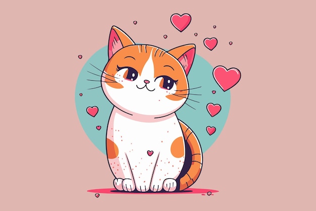 Cat Valentine vector illustration