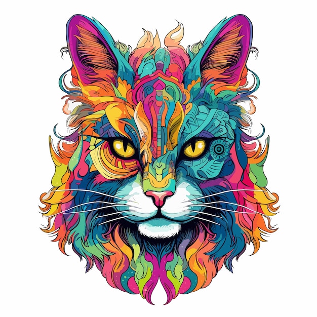 Cat vector design for t shirt prints